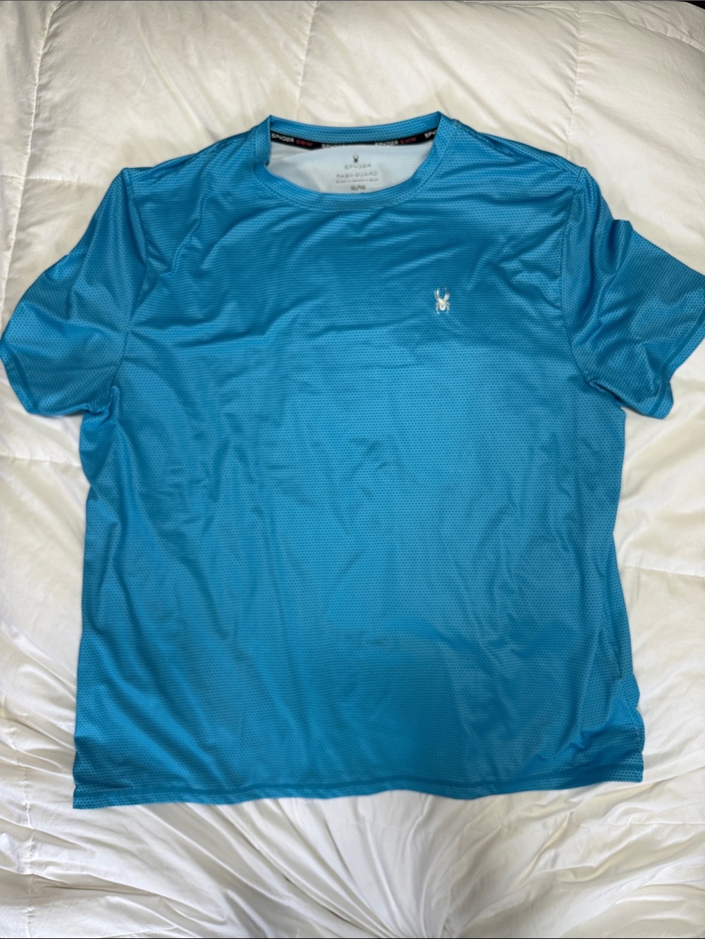 Spyder Men’s Short Sleeve Active Swim Tee in Aqua Blue